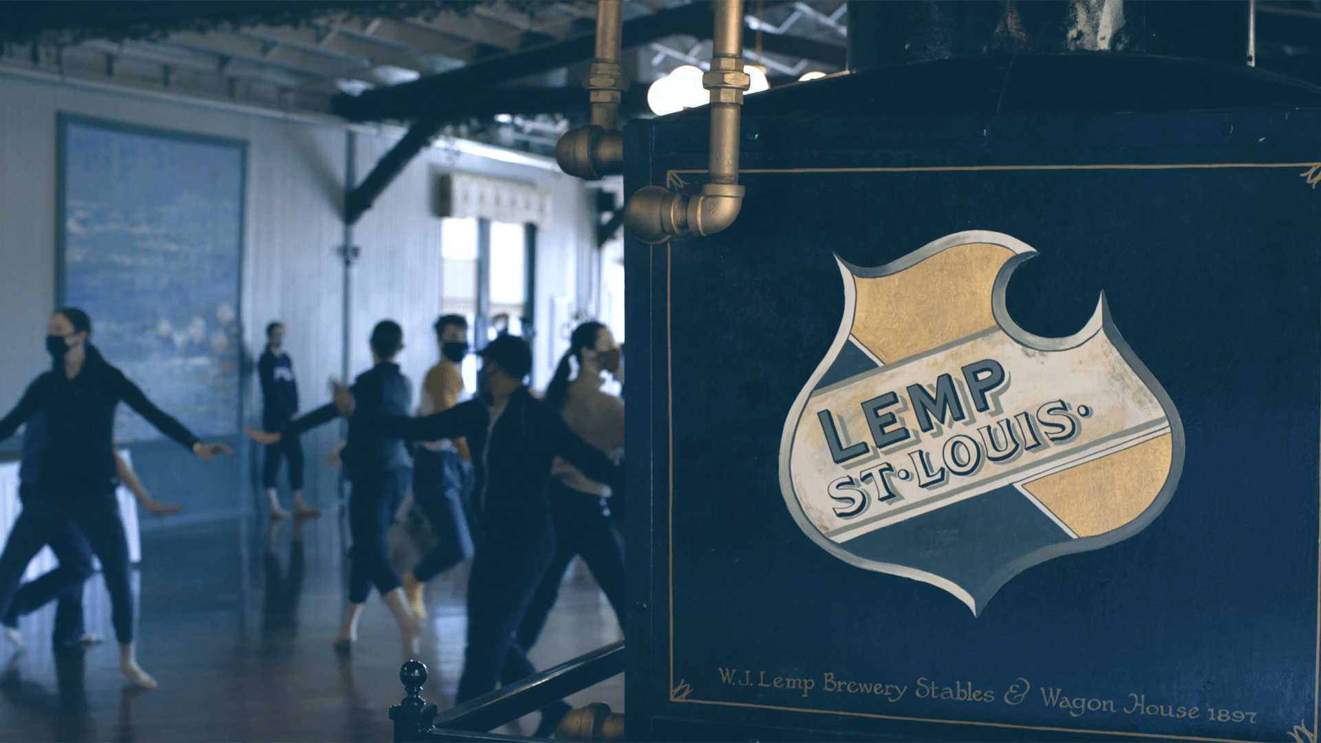 The Big Muddy Dance Company rehearsing in the Lemp Brewery